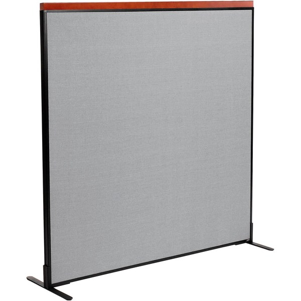 Interion By Global Industrial Interion Deluxe Freestanding Office Partition Panel, 60-1/4inW x 61-1/2inH, Gray 694850FGY - main